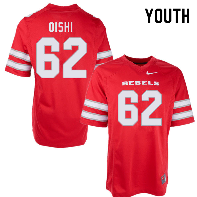 Youth #62 Nate Oishi UNLV Rebels College Football Jerseys Sale-Red